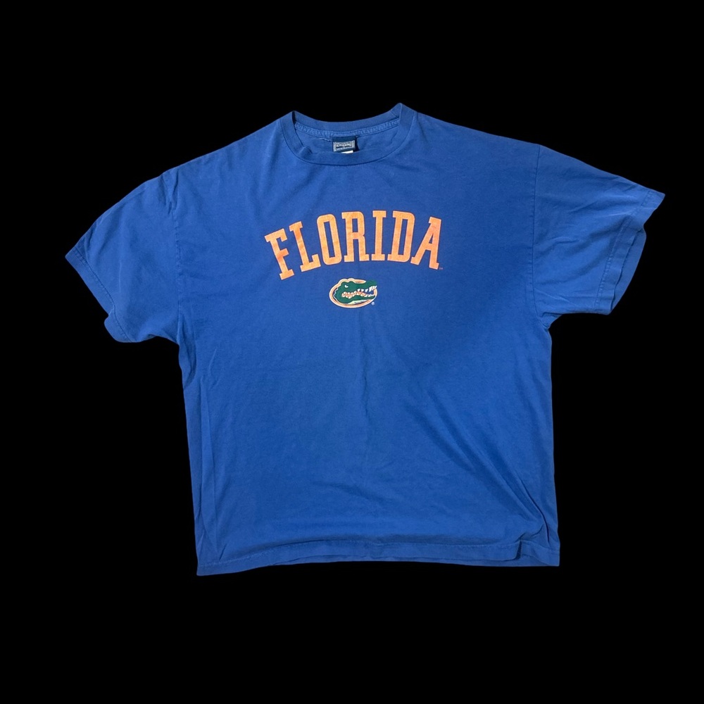 Blue Florida T-Shirt with Orange Lettering